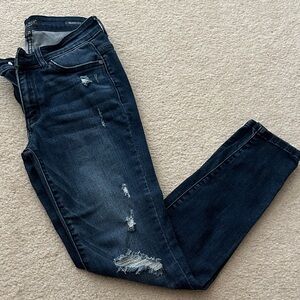 Judy Blue Dark Wash Distressed Skinny Jeans